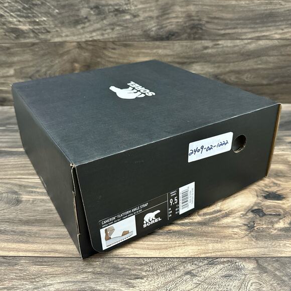 NIB Sorel Cameron 9.5M Flatform Platform Ankle Strap Leather Sandals Taupe - Picture 10 of 10